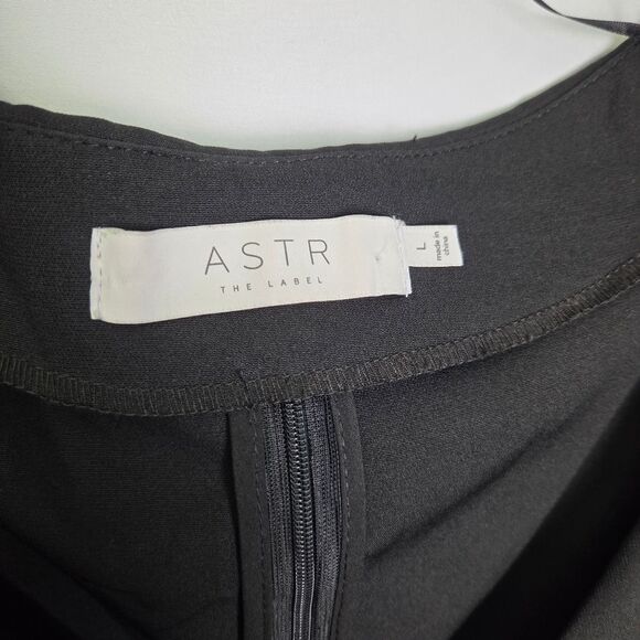 ASTR The Label Off Shoulder Tuxedo Collar Black Mini Dress Size Large - Picture 6 of 7